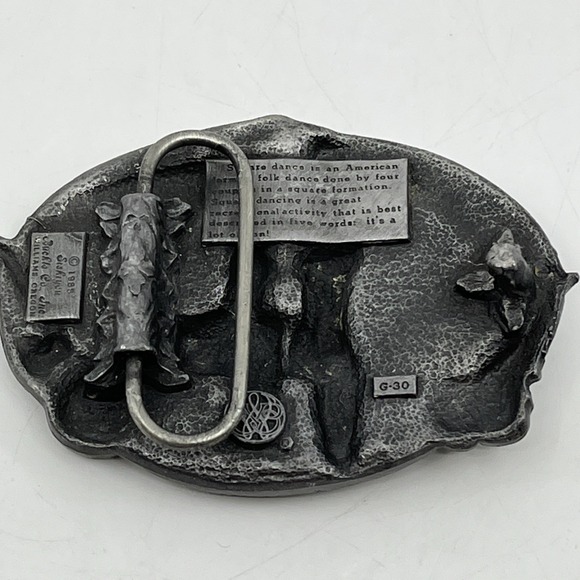 Vintage 1985 Siskiyou Williams Oregon Square Dancing Belt Buckle Pewter‎ main image 4